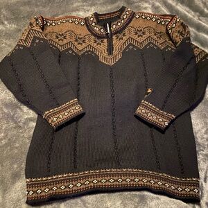Dale of Norway black wool quarter zip sweater